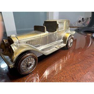 1927 Brass Car Coin Bank 7" Harrahs Automobile 1974 Lincoln Brougham    66-15